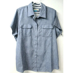 Magellan Outdoors Mens Shirt Fish Gear Classic Fit Moisture Wicking Size 1X Blue